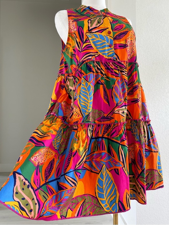 Sugarlips Dresses & Skirts - Sugarlips Milana Adrina Floral Tropical Tiered Ruffle Mini Shift Dress Womens S